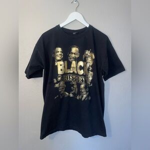 Black History T Shirt Mens 2XL Black Short Sleeve